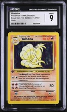 1995 ninetales pokemon card 1999 1st Edition Set #12/102 Holo PSA 9 Burbank Cards Evolves from Vulpix Type ninetales holographic pokemon card PSA