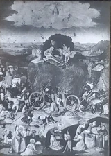 The Haywain, Hieronymus Bosch, DAMAGE, Magic Lantern Glass Slide