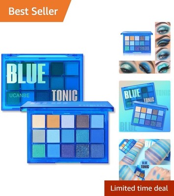 Bright Neon Eyeshadow Palette 15 Vibrant Shades Blue Tonic