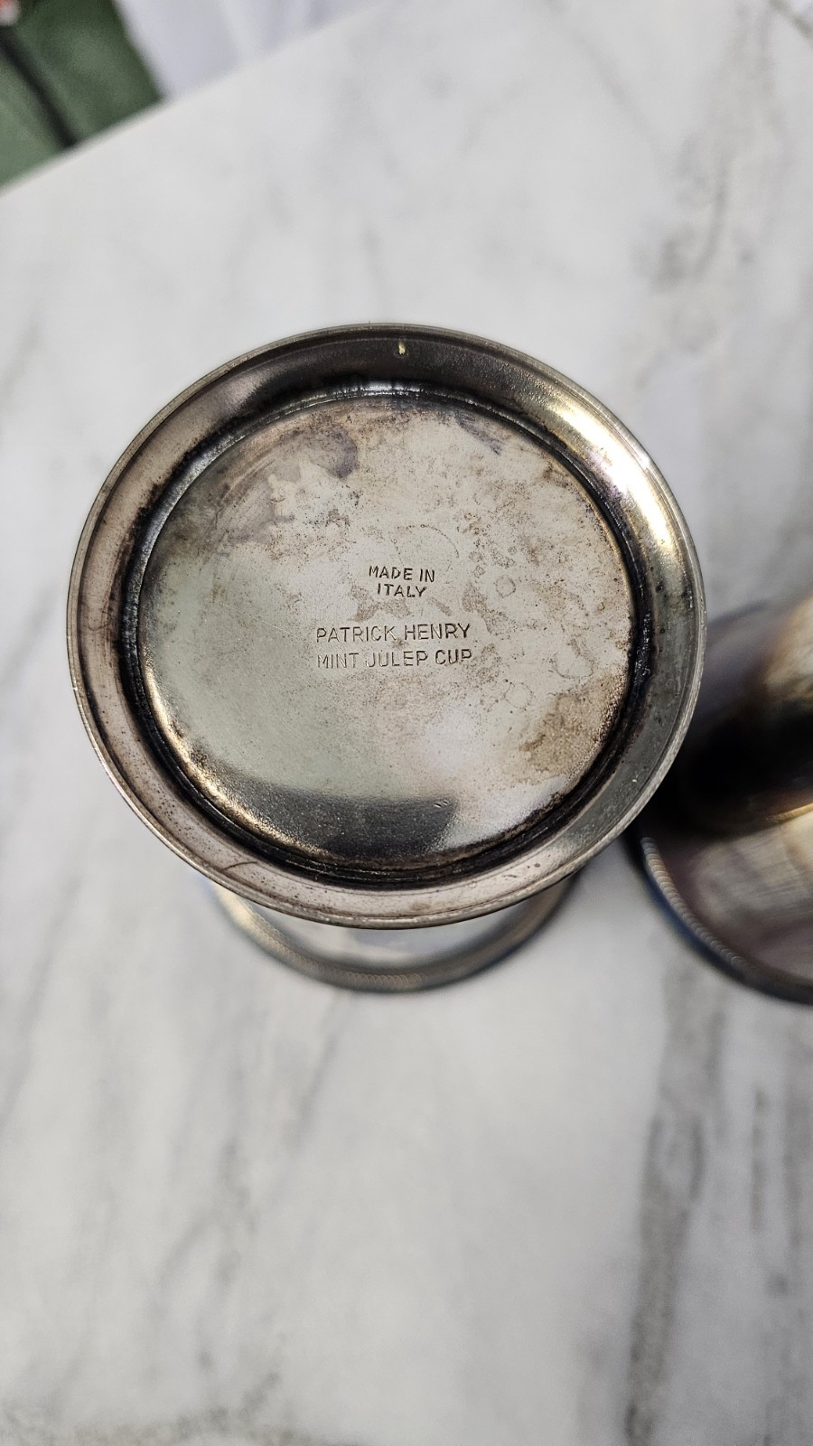 Patrick Henry Silverplate Mint Julep Cup Pair Italy Cocktail