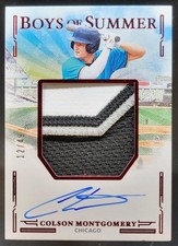 2025 Panini Boys of Summer Colson Montgomery Jumbo Material Red /49 Auto NE