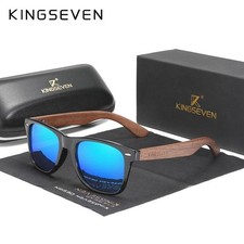 KINGSEVEN Walnut Men's Sunglasses Wood Splicing Frame Polarized polycarbonate Le