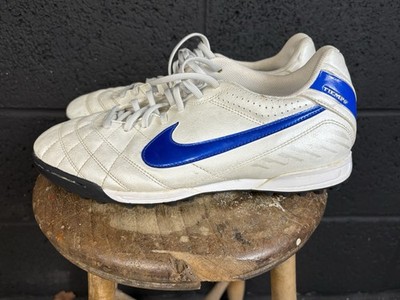 Nike Tiempo Natural IV TF Rasen Fußball Turnschuhe Weiß Blau Uk9,5