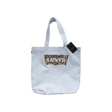 Image of Levi's White Canvas Cotton Batwing Tote shopper Bag NWT