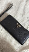 GUESS Damen Geldbörse Portmonee Schwarz Gold