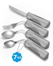 BaseSmall Adaptive Utensils 4-Piece Kitchen Set Weighted 7 oz - 42  Angled Ut...