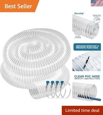 PVC Dust Collection Hose 4" x 20', Flexible Heavy PVC Fume Collection Hose wi...