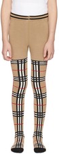 Burberry L71909 Girls Beige Vintage Check Tights Size 7-8 Years