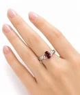 Estate Sterling Silver 925 Garnet Ring Oval Red Gemstone Size 8 Vintage Gift