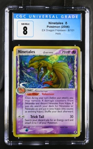 Pokémon Ninetales δ 2006 EX Dragon Frontiers 8/101 Holo CGC 8