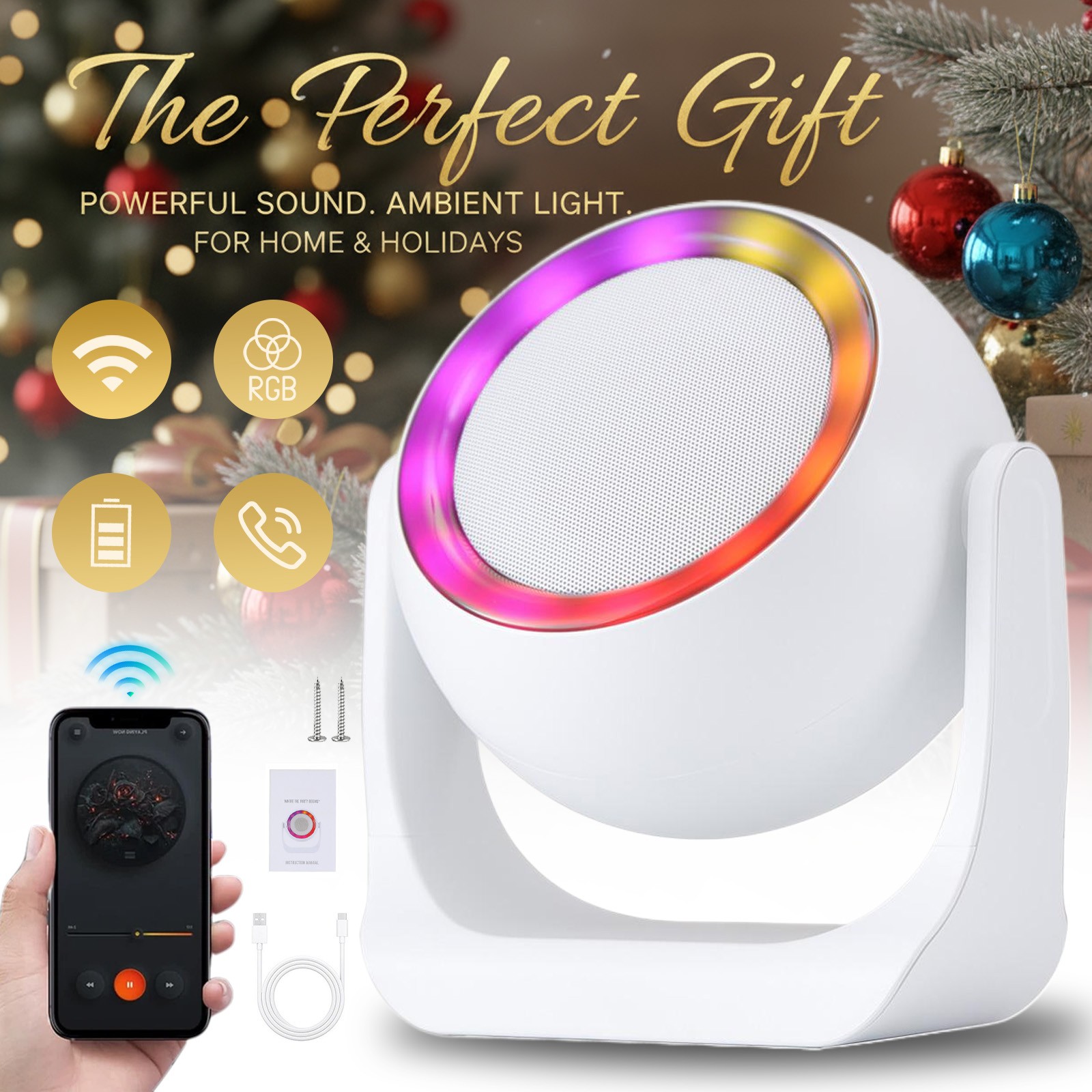 2000W Portable Bluetooth Speaker Sub woofer RGB Light Surrou