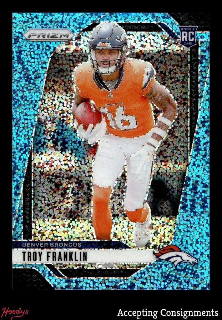 2024 Panini Prizm Prizms Blue Sparkle #393 Troy Franklin RC ROOKIE 33/96 Broncos