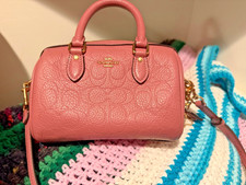 Coach Mini Rowan Crossbody Bag Signature Leather CCF28 peony