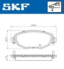 VKBP 80390 SKF brake pad set, disc brake for Ford, Jaguar