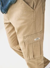 Mens Wrangler Stretch Cargo Pants w COMFORT FLEX WAISTBAND Khaki Beige ALL SIZES