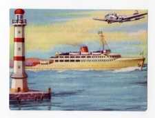 Aviation Card Granose Air Travel 1957. SAS Air  over the Sont Estuary Lighthouse