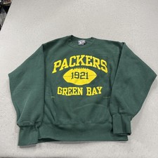 VINTAGE Green Bay Packers Sweatshirt Mens Large Nutmeg Lee Weave Crewneck 90s