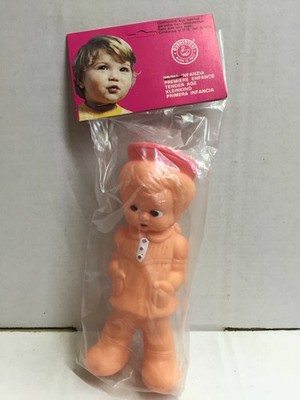 Vintage Rubbertoys 6'' Rubber Squeaky DOLL Toy #5 MIB made in Italy