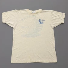 Vintage 80s Islander Sailing Shirt Double Sided White Polycotton Size True Med