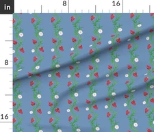 Strawberry Fields Strawberry Stripes Printed Cotton Fabric By The Yard