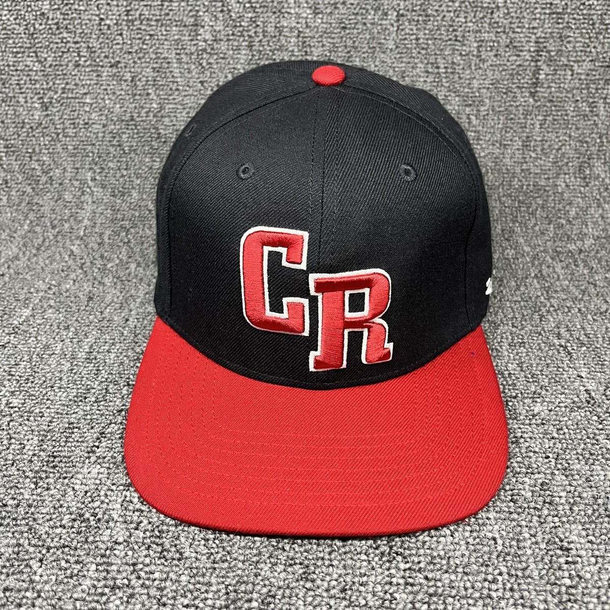 Costa Rica Baseball WBSC '47 Brand Fitted Hat Cap Black Red Size 6 3/4 Kids