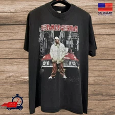 Eminem Rare 90s T shirt Concert Tour Black Short Sleeve Unisex Tshirt