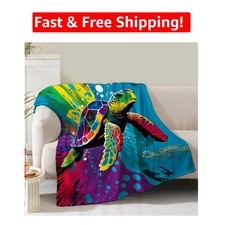Multi-Purpose Sea Turtle Blanket 60x50 - A Gift to Delight All Turtle Lovers