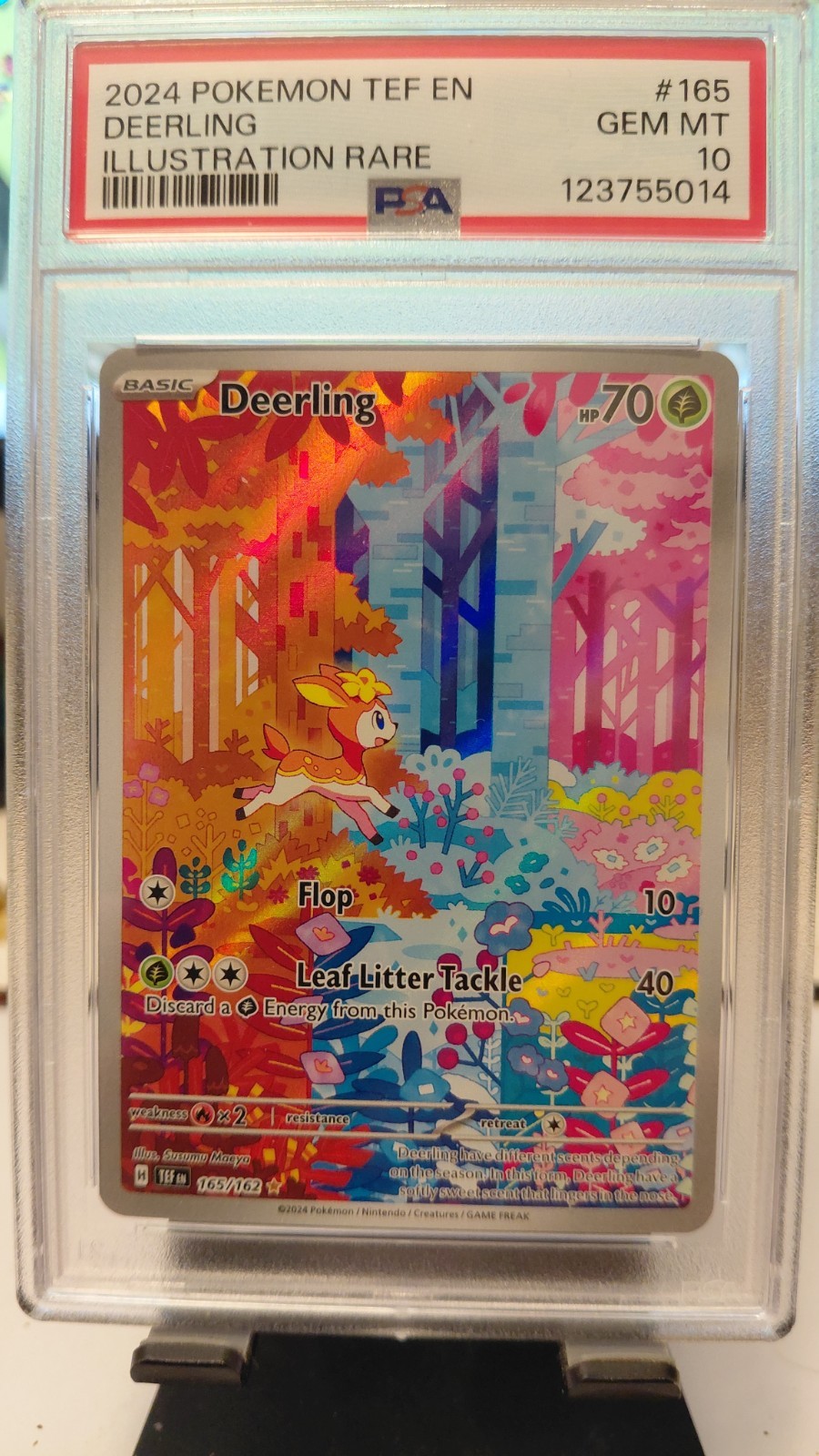 2024 POKEMON TEF EN-TEMPORAL FORCES ILLUSTRATION RARE #165 DEERLING PSA 10