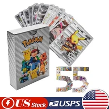 New Foil SILVER PACK 55 CARDS TCG GX Vmax GX Card Charizard Rare Pokemon