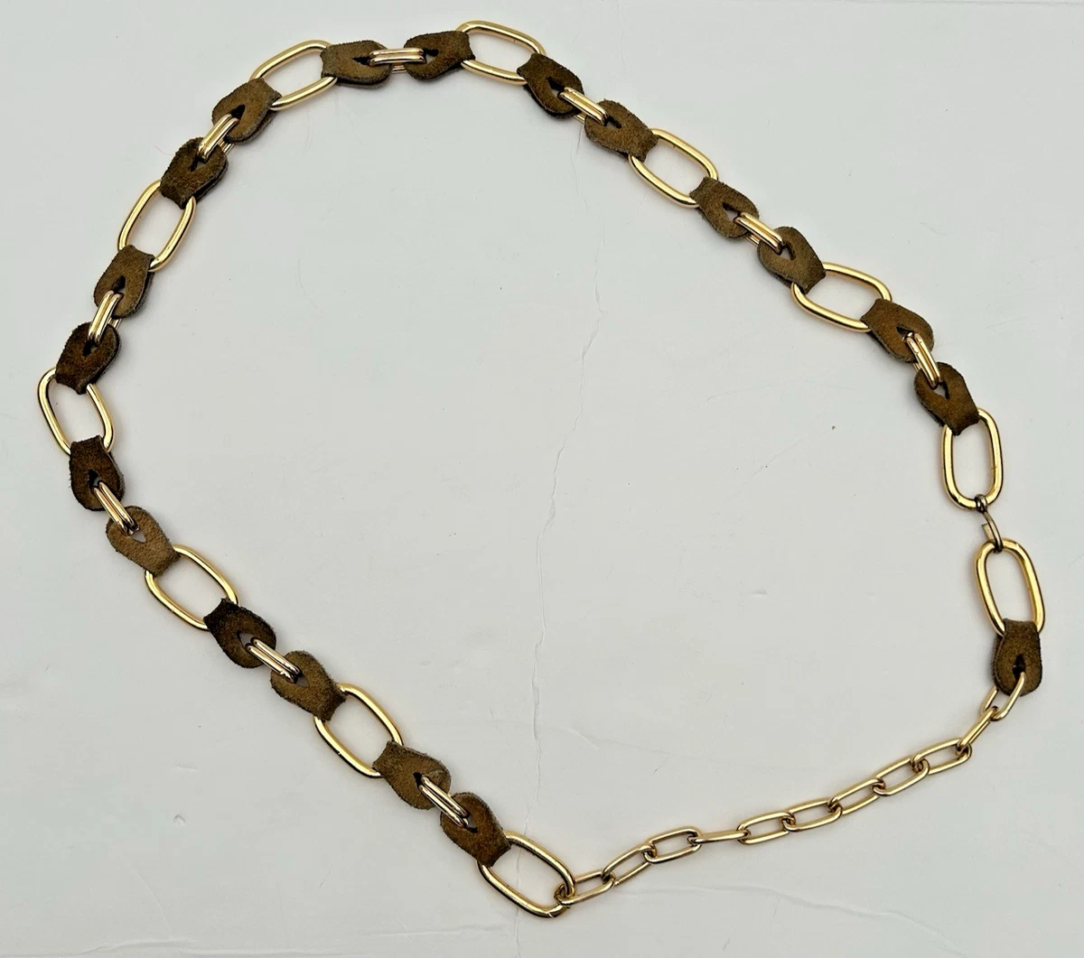 Geometric Shape Charm Belt Vintage Brass Wood Versatile Adjustable Chain Closure Decorative Waist Chain Belt - Gold Plated Bohemian Style  main image 3