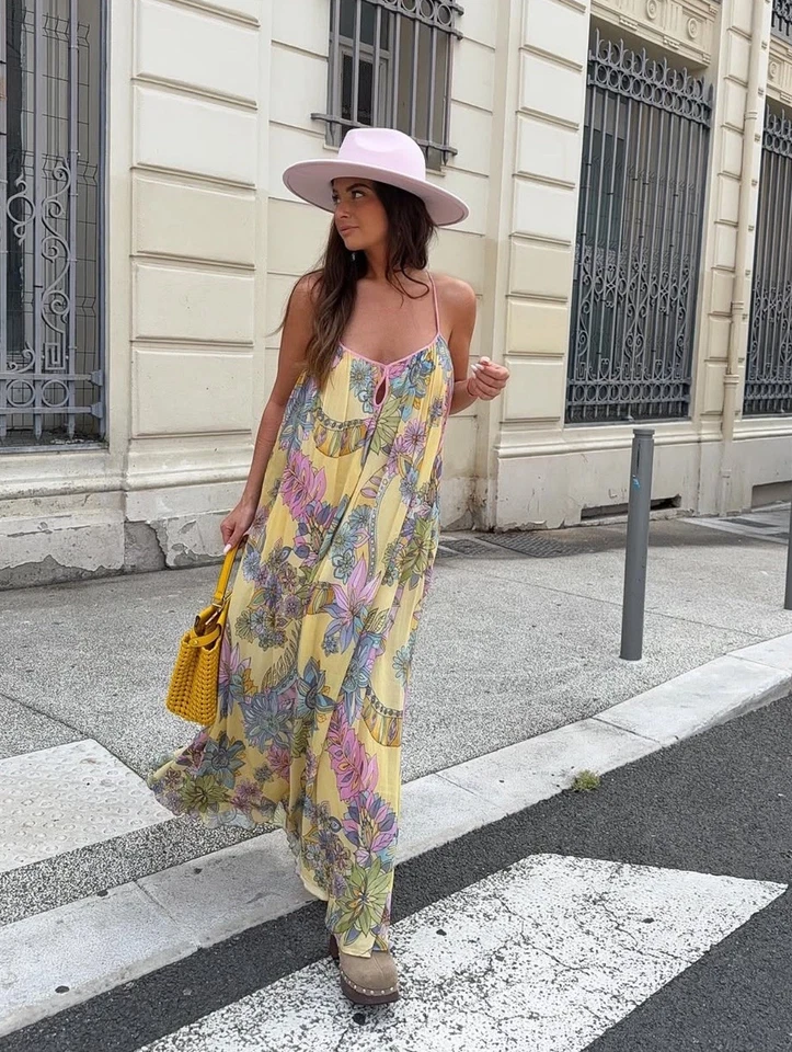 Zara ZW Collection langes Maxikleid mit Blumenmuster Gr. L 3193/123 Blogger Favorit - Bild 3 von 4