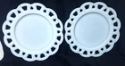 Hazel Atlas Open Lace Edge Salad Plates 8.5" Vintage Milk Glass