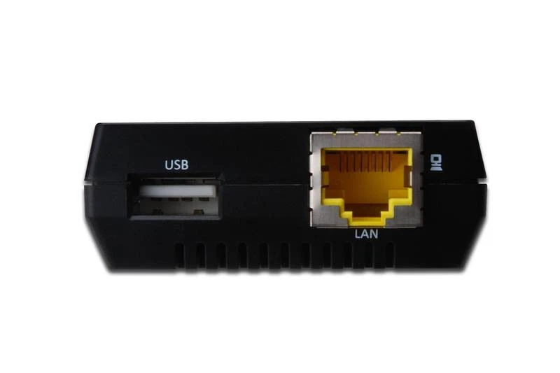 Digitus USB Netzwerkserver 1-Port Printserver Ethernet LAN USB 2.0 Schwarz - Bild 3 von 4