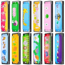 12 Styles Harmonica for Kids, Lightweight Harmonicas with Double Row of 16 Ho...