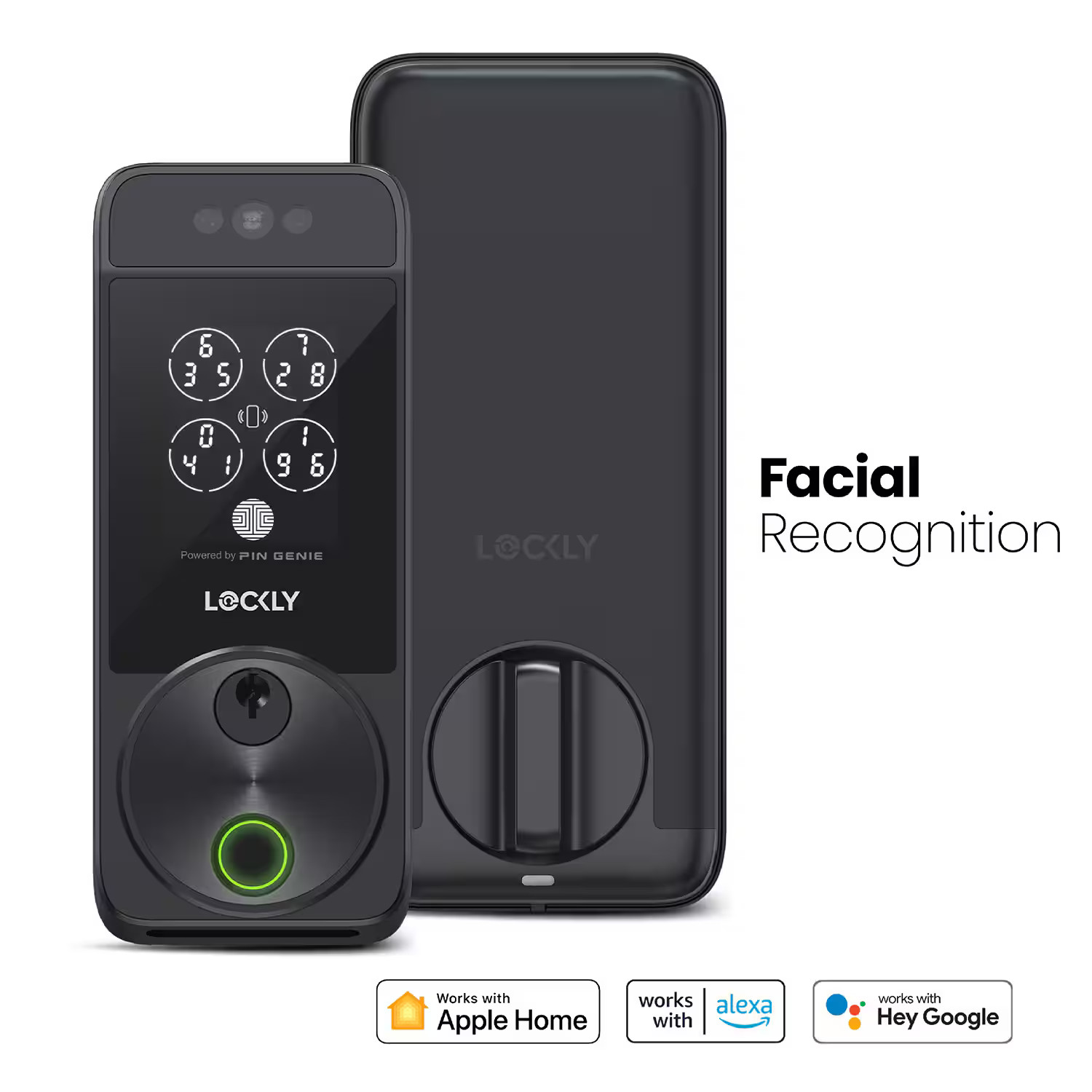 Lockly - Visage Smart Lock Wi-Fi Deadbolt Facial/Keyway/Fing