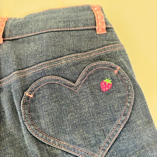 Mezzo Piano Kids Denim Pants 150cm Long Trousers Strawberry Heart Pocket Kawaii - Picture 13 of 24