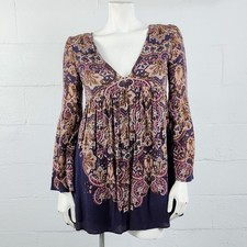 Free People Navy Blue Purple Mini Dress Size 2