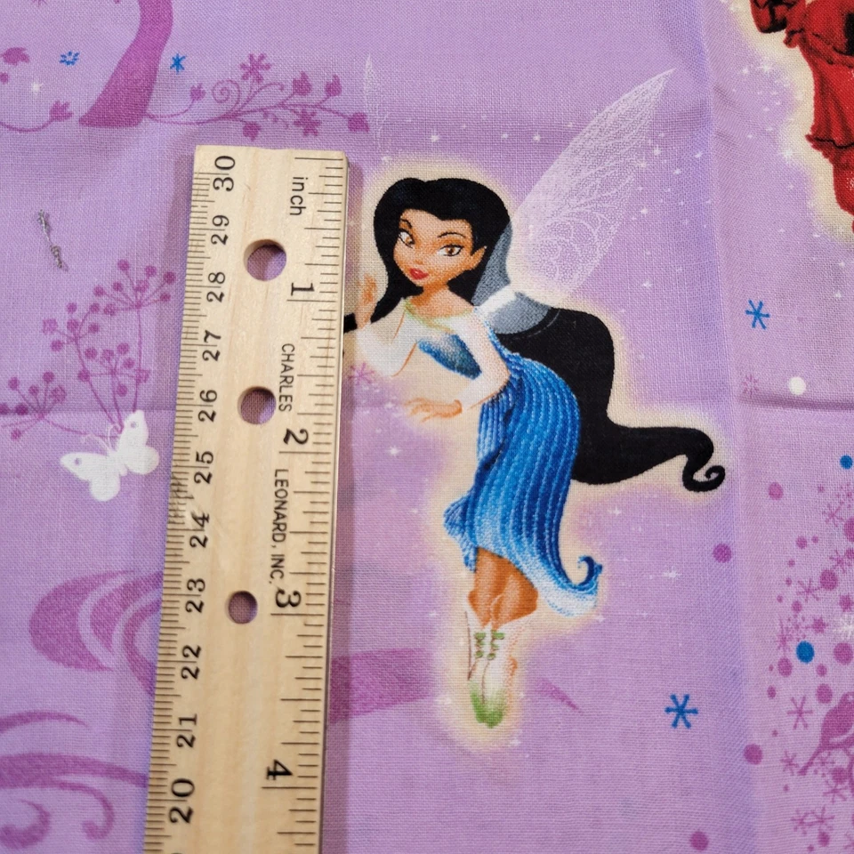 Tela de Algodón Disney Hadas Campanilla Mariposa 1 Yarda x 43" Muelles Creativos Foto 3 de 4