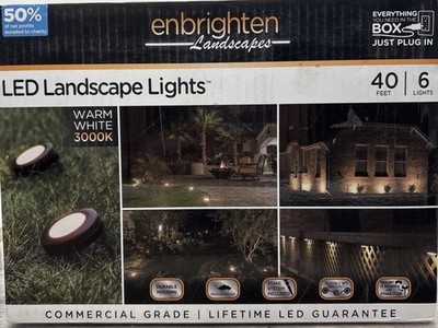 Enbrighten Landscapes LED Landscape Lights, 40 Feet 6 Lights, Warm White {B3}