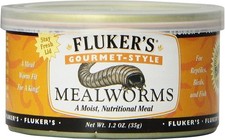 Fluker  s Gourmet Mealworms 1.23oz Canned Food for Reptiles Fish Birds Pets