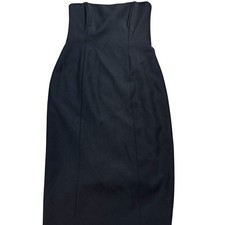 Kors Michael Kors 100% Wool Strapless Black Dress Size 6