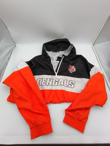 Cincinnati Bengals Hombres XL Pullover Media Cremallera Chaqueta Rompevientos con Sombrero de Draft 2025 - Imagen 19 de 24