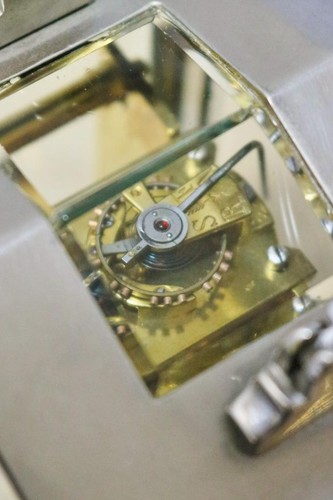 Rare Antique French 8 Day Silvered Architectural Design Timepiece Carriage Clock - Picture 7 of 24