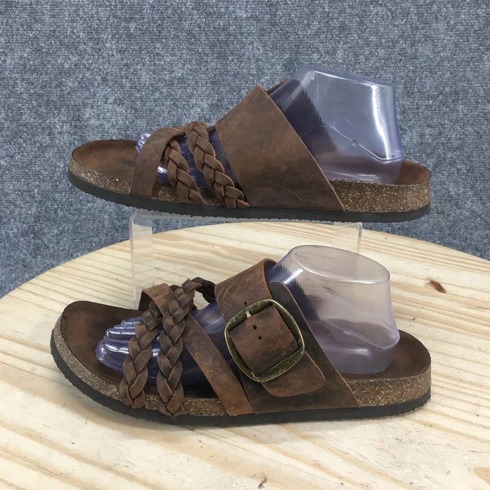 Sandalias de montaña blancas para mujer 11 M plantilla curativa chanclas cuero marrón Foto 2 de 4