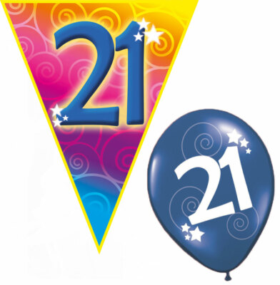Geburtstag-s Party Set Dekoset Dekoration 21 Jahre Girlanden Ballons Luftballon
