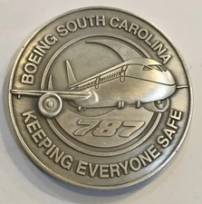 Boeing 787 South Carolina Plant Coin Medal Aircraft Airline Flight Aviation
