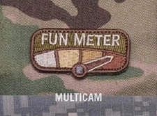 Milspec Monkey MSM Nylon Morale Patch FUN METER tab - MULTICAM Arid - NEW