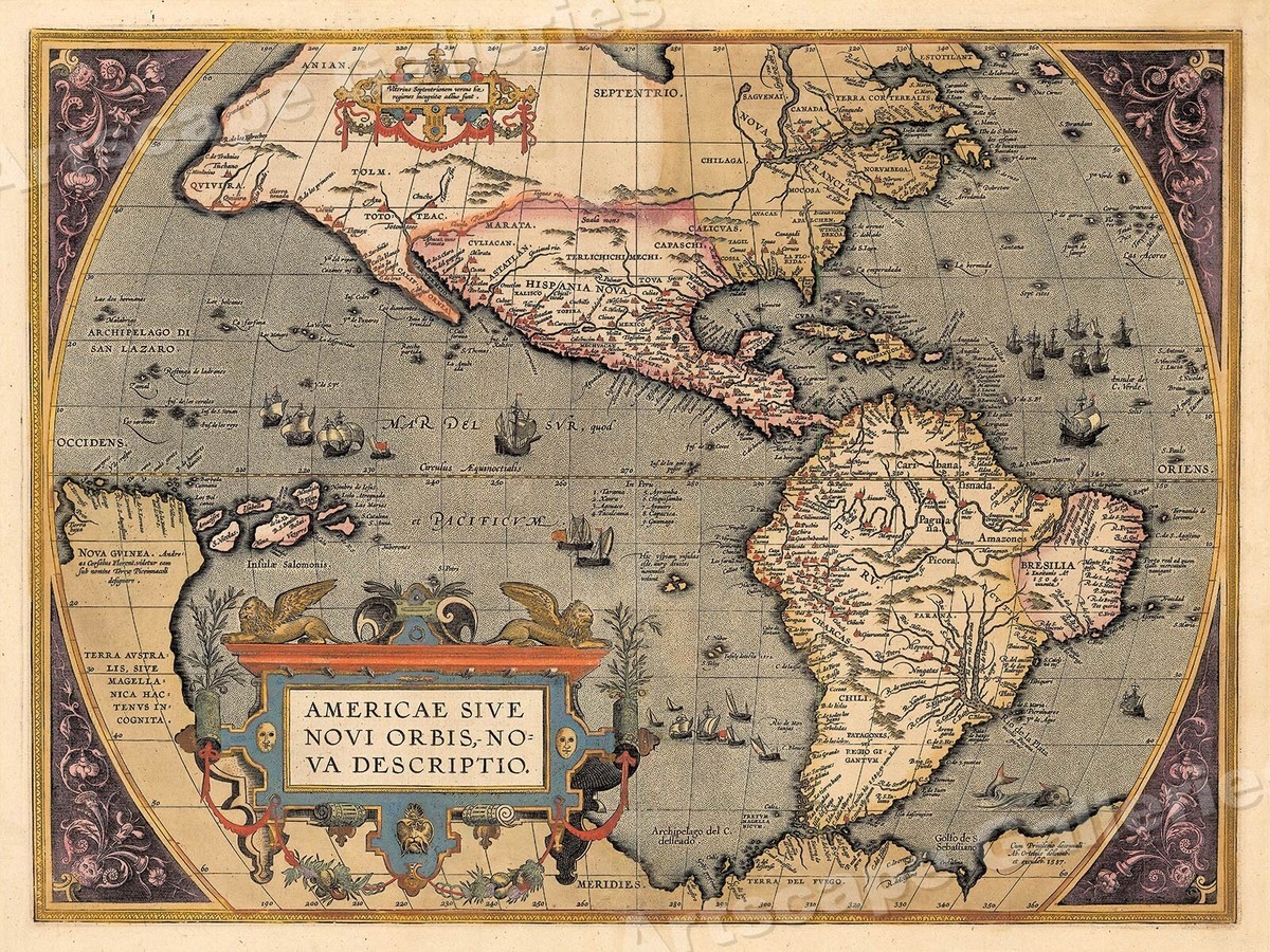 額装品/Old World Map Blue/ポスター World Classic Map, Poster Size and Laminated, 36