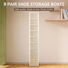 9 Pair No-Installation Shoe Storage Cabinet Drawer Box Plastic Frame Shoe Box EP