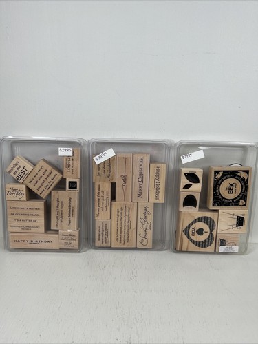 Stampin Up Assorted Lot Of Wood Rubber Stamps Special Occasion Holidays 80 +
